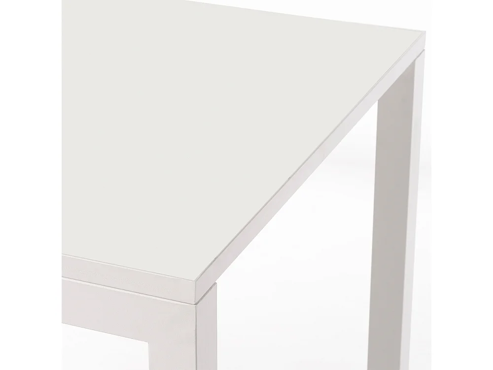 Table ceramique Luxury White Frost 75x75x75cm Blanc, adaptée pour intérieur et exteriéur, surface porcelanique et structure en acier SmarTile
