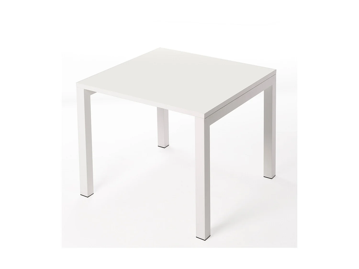 Table ceramique Luxury White Frost 75x75x75cm Blanc, adaptée pour intérieur et exteriéur, surface porcelanique et structure en acier SmarTile