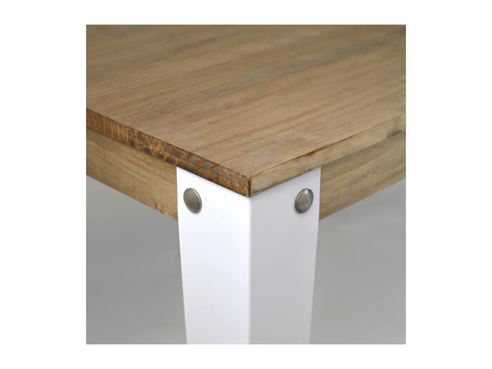 Table Salle a Manger Lunds  160x80x75cm  Blanc-Vieilli Box Furniture