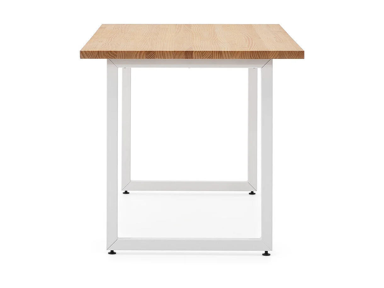 Mesa Comedor iCub Strong ECO 160x80x75cm Blanco en madera maciza de pino acabado natural estilo nórdico industrial Box Furniture
