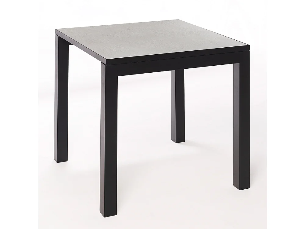Table ceramique Luxury White Almond 75x75x75cm Noir, adaptée pour intérieur et exteriéur, surface porcelanique et structure en acier SmarTile