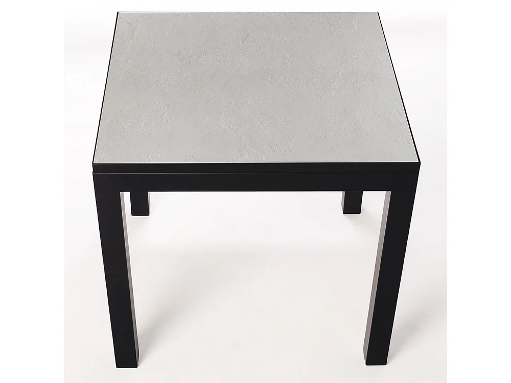 Table ceramique Luxury White Almond 75x75x75cm Noir, adaptée pour intérieur et exteriéur, surface porcelanique et structure en acier SmarTile