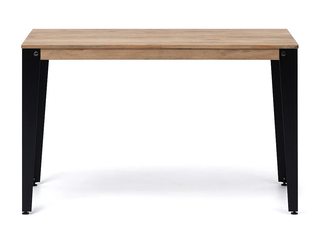 Mesa Lunds 140x80x75cm Negra en madera maciza de pino acabado vintage estilo industrial Box Furniture