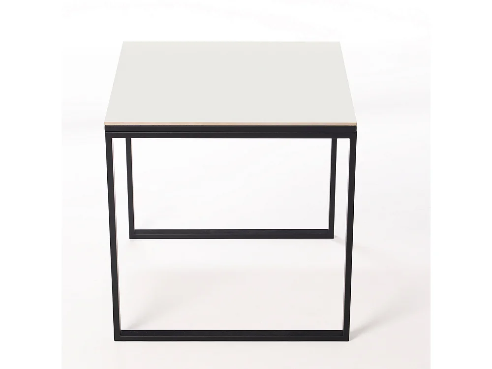 Table ceramique Smart White Frost 75x75x75cm Noir, adaptée pour intérieur et exteriéur, surface porcelanique et structure en acier SmarTile