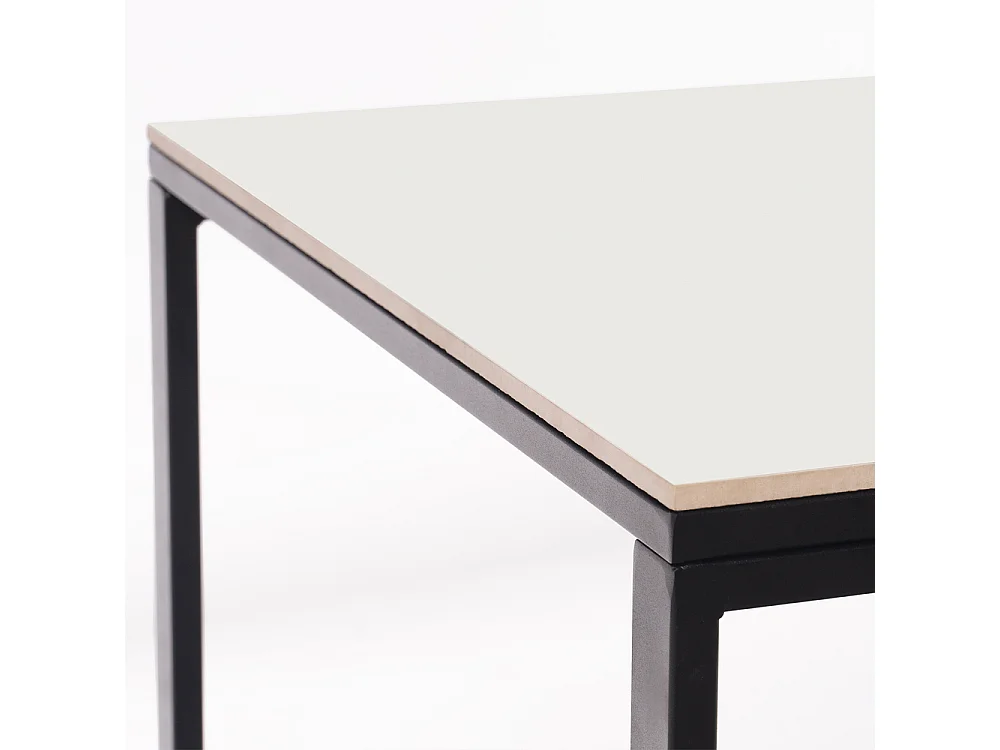Table ceramique Smart White Frost 75x75x75cm Noir, adaptée pour intérieur et exteriéur, surface porcelanique et structure en acier SmarTile