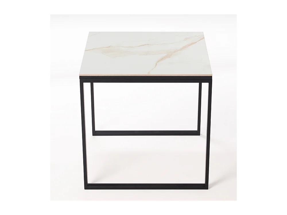 Table ceramique Smart Gold 75x75x75cm Noir, adaptée pour intérieur et exteriéur, surface porcelanique et structure en acier SmarTile