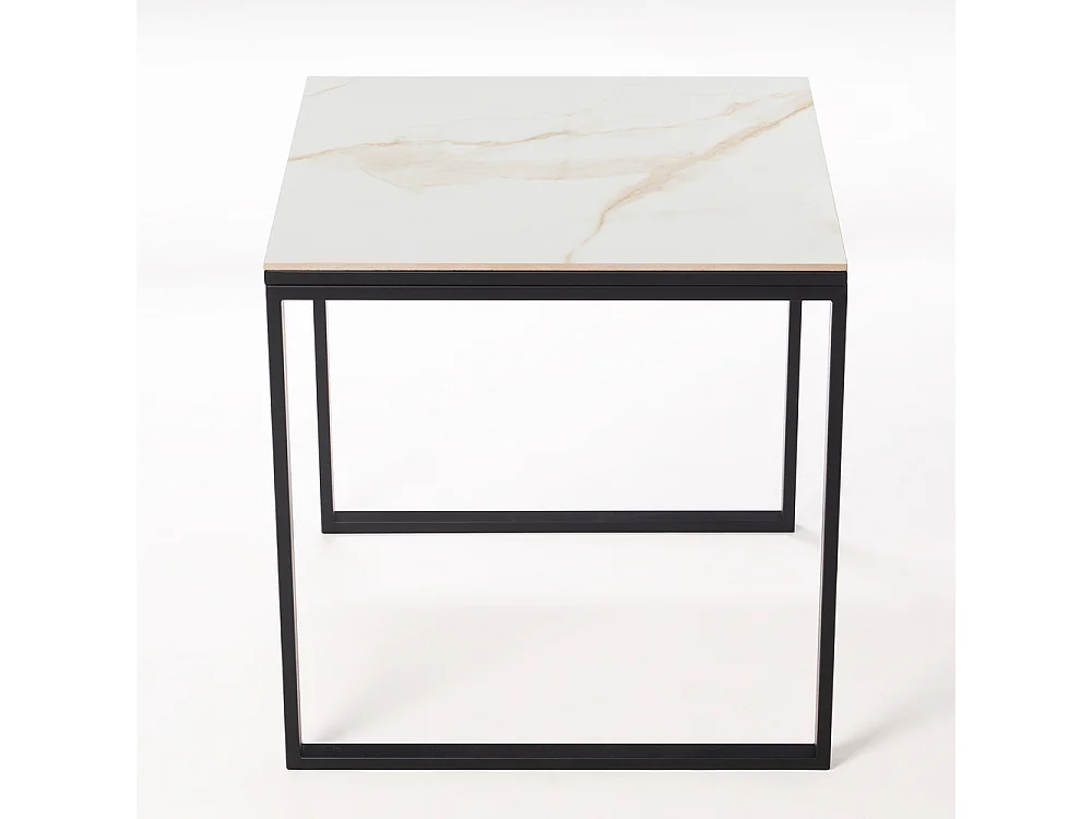 Table ceramique Smart Gold 75x75x75cm Noir, adaptée pour intérieur et exteriéur, surface porcelanique et structure en acier SmarTile
