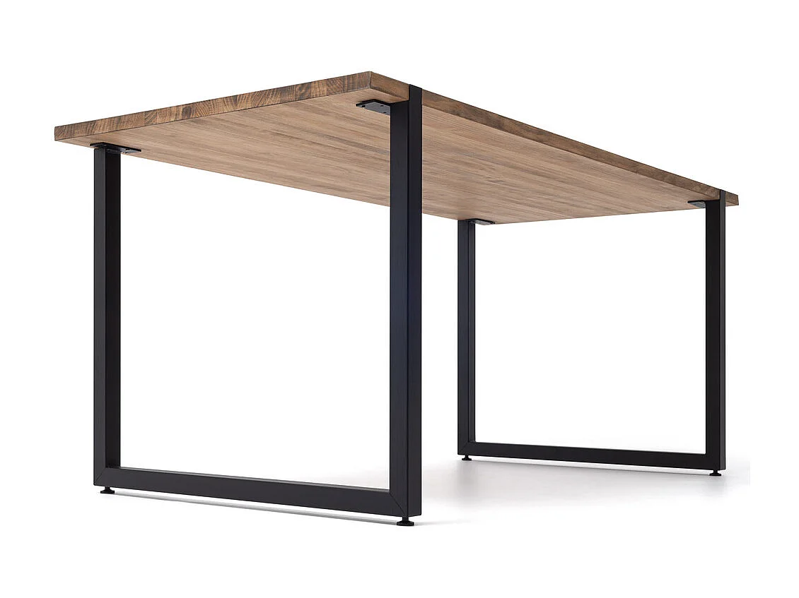 Table salle à manger  Uley Vintage Industriel Pied noir. 80X160x76cm