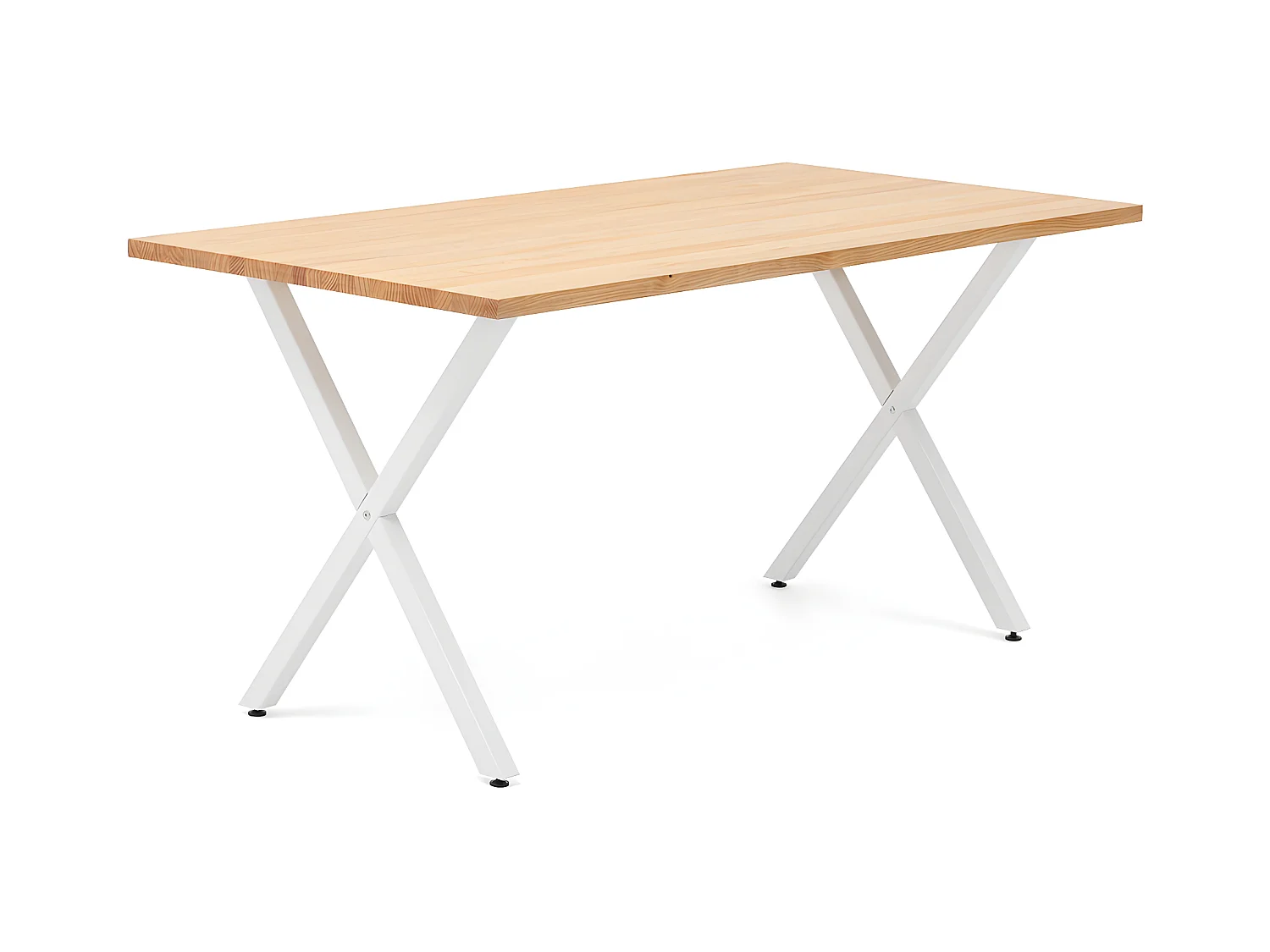Table Salle a Manger Pied X ECO 120x80cm Blanc-Bois Naturel
