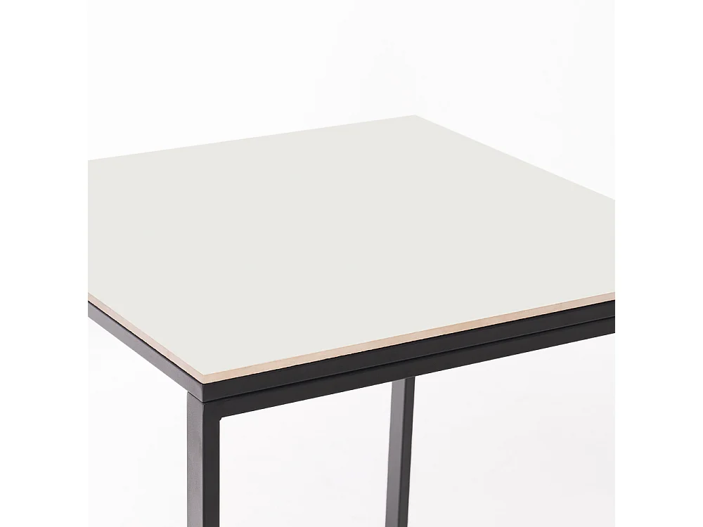 Mesa Cerámica Smart White Frost 90x90x75cm Negra, apta para interior y exterior, superficie porcelánica y estructura de acero SmarTile