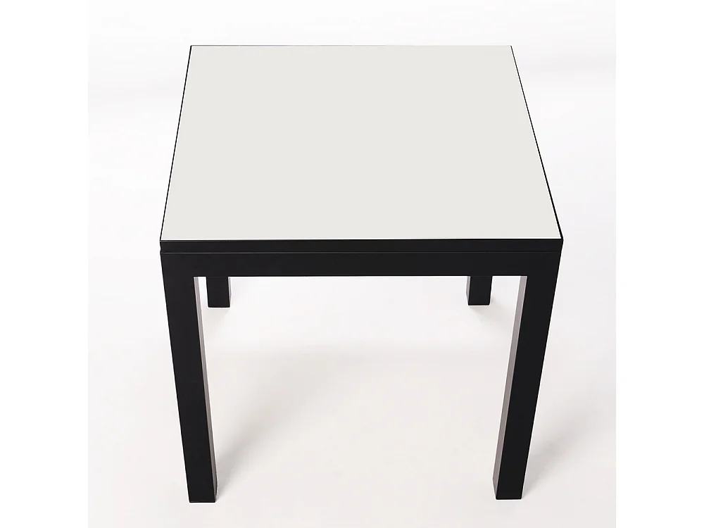 Mesa Cerámica Luxury White Frost 90x90x75cm Negra, apta para interior y exterior, superficie porcelánica y estructura de acero SmarTile