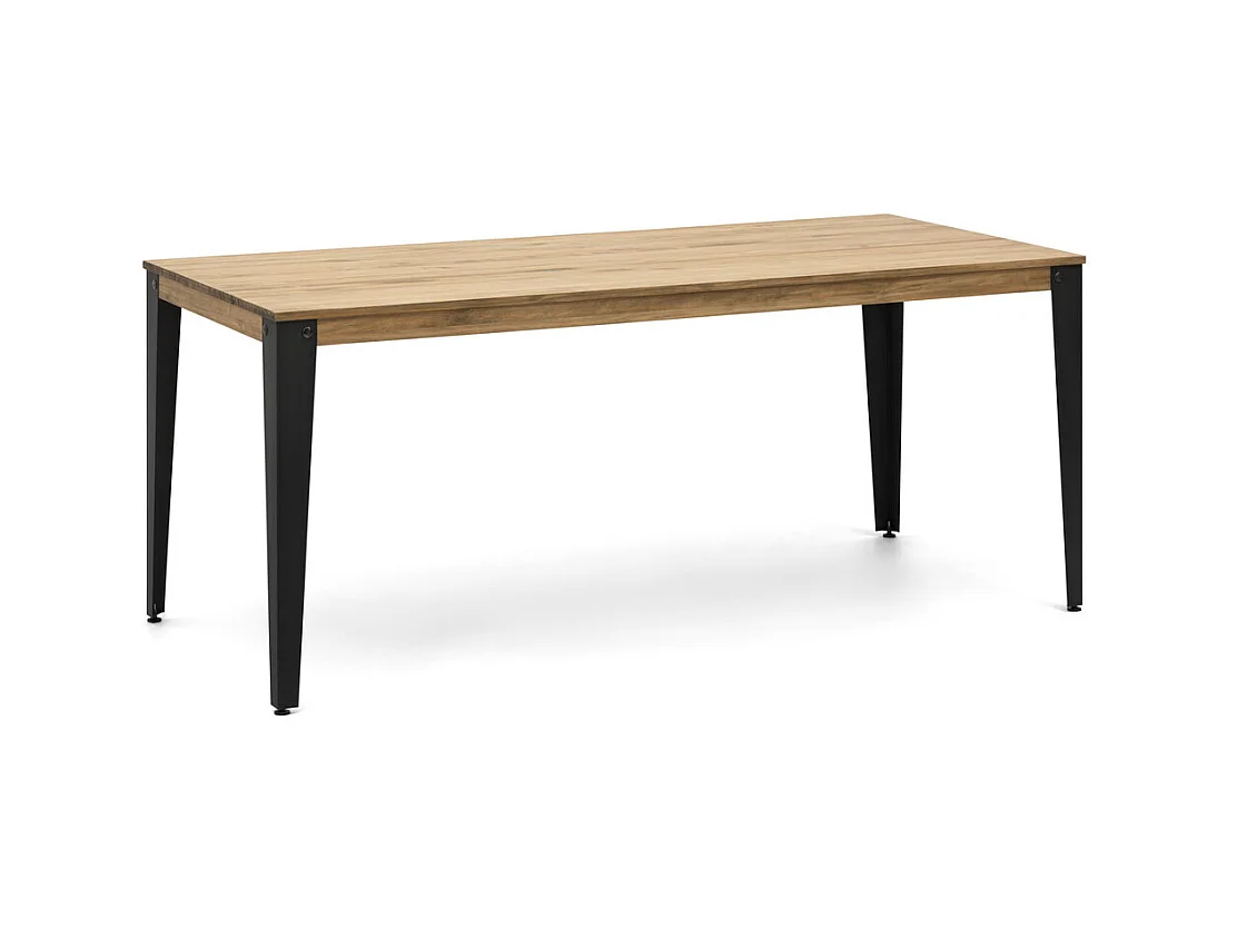 Mesa Lunds Estudio 180x90x75cm Fume en madera maciza de pino acabado vintage estilo industrial Box Furniture