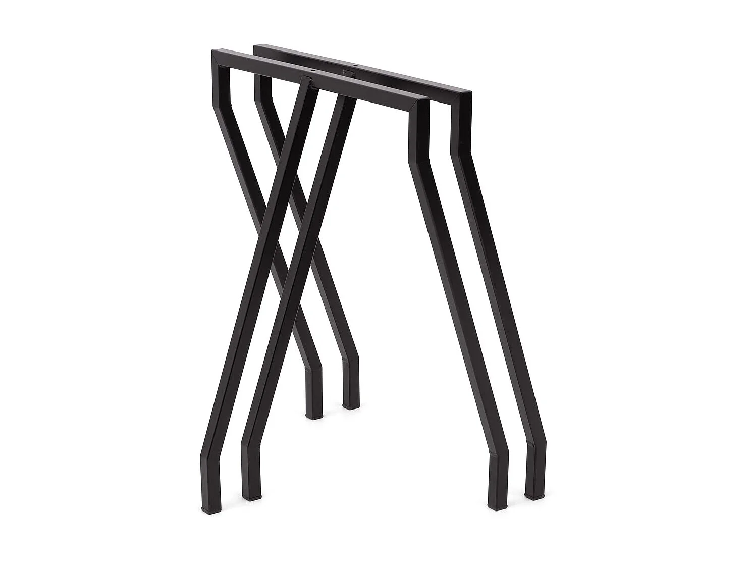 Tréteaux 3 pieds en tube d acier. 60X42x73h. Noir Lot de 2.