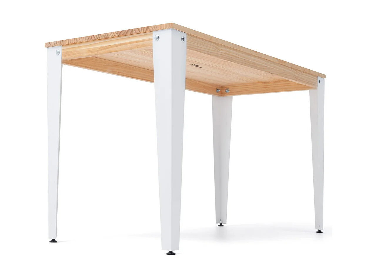 Table bureau Lunds  60x110x75cm  Blanc-Naturel. Box Furniture