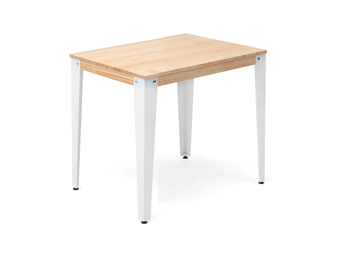 Table Salle à Manger Lunds  70x70x75cm  Blanc-Naturel. Box Furniture