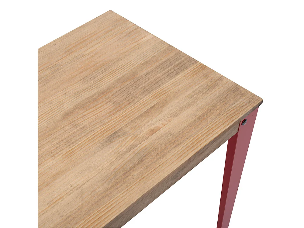 Table Salle a Manger Lunds  160x90x75cm  Rouge-Vieilli Box Furniture