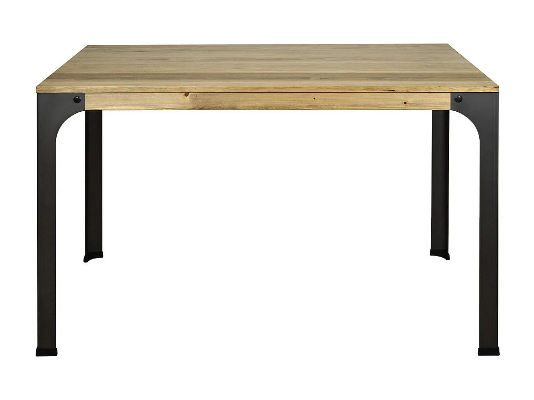 Tavolo da pranzo Bristol 80x120x75 Antracite, in legno massicio di pino finitura effetto invecchiatto, stile industriale, Box Furniture.