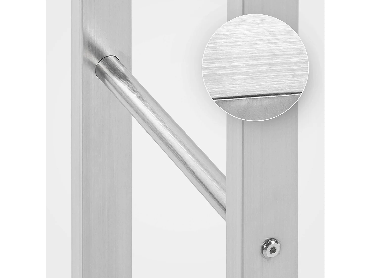 Etagère bois de cheminée - Acier inoxydable - 25x100x150 cm - Acier inoxydable - Keri V2