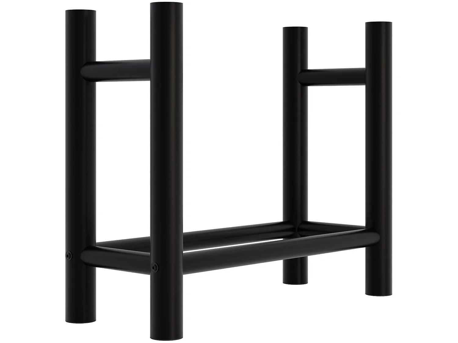 Etagère bois de cheminée - Métal - 30x60x60 cm - Noir - Medya