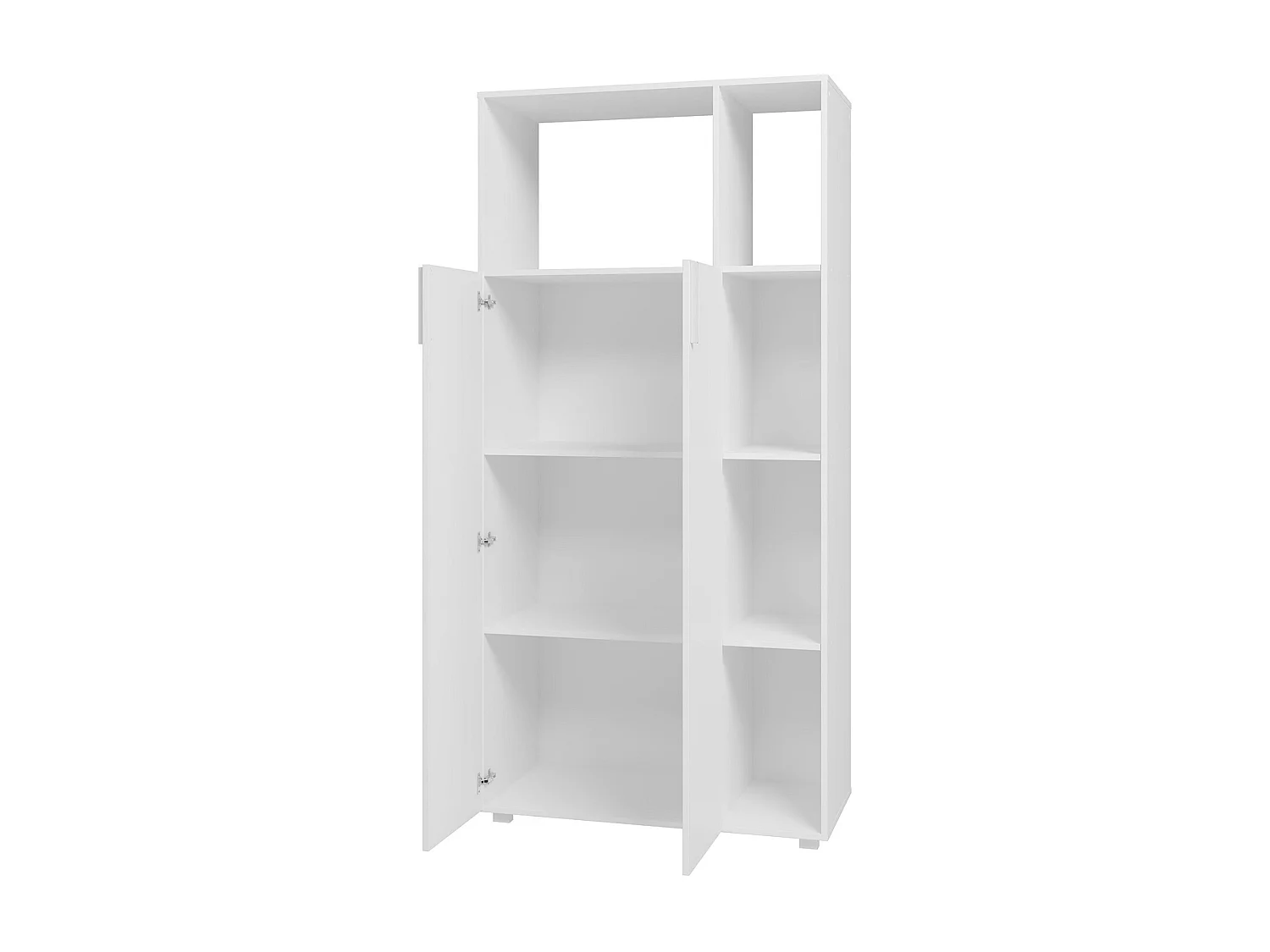 Armoire, placard de rangement avec 2 portes coloris blanc - L. 90 x P. 38 x H. 186 cm