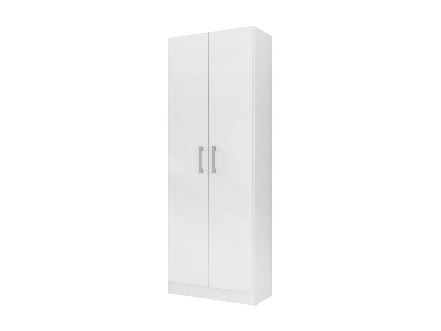 Armoire, placard de rangement avec 2 portes coloris blanc - L. 61 x P. 32 x H. 170 cm