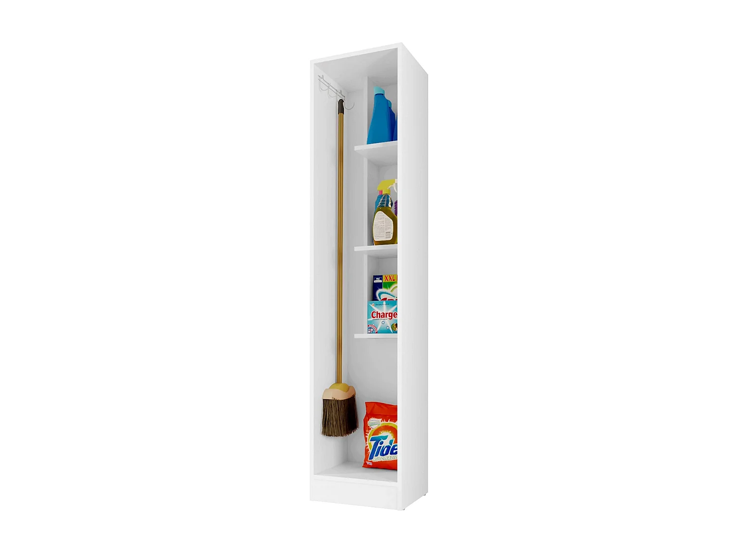 Armoire, placard de rangement avec 1 porte coloris blanc - L. 35 x P. 32 x H. 170 cm