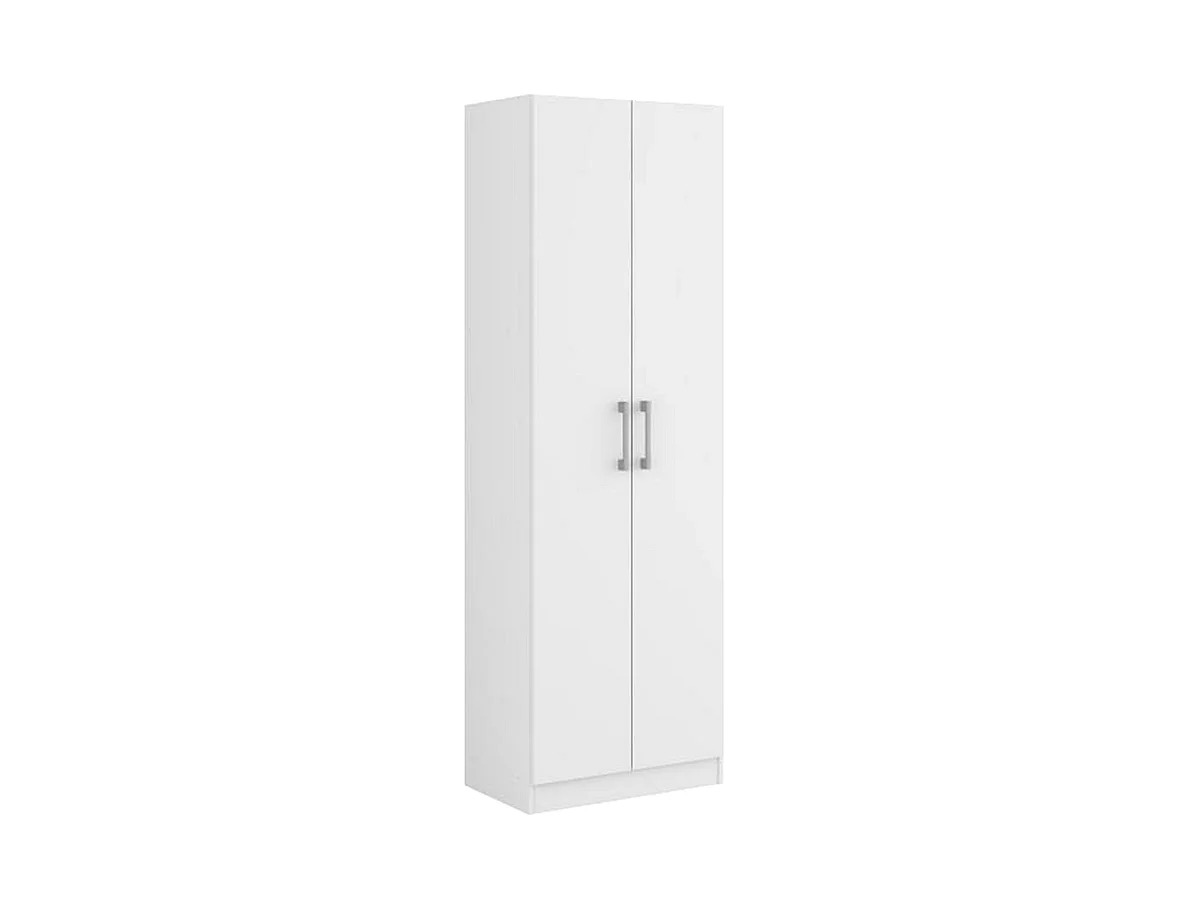 Armoire, placard de rangement avec 2 portes coloris blanc - L. 56 x P. 34 x H. 169 cm
