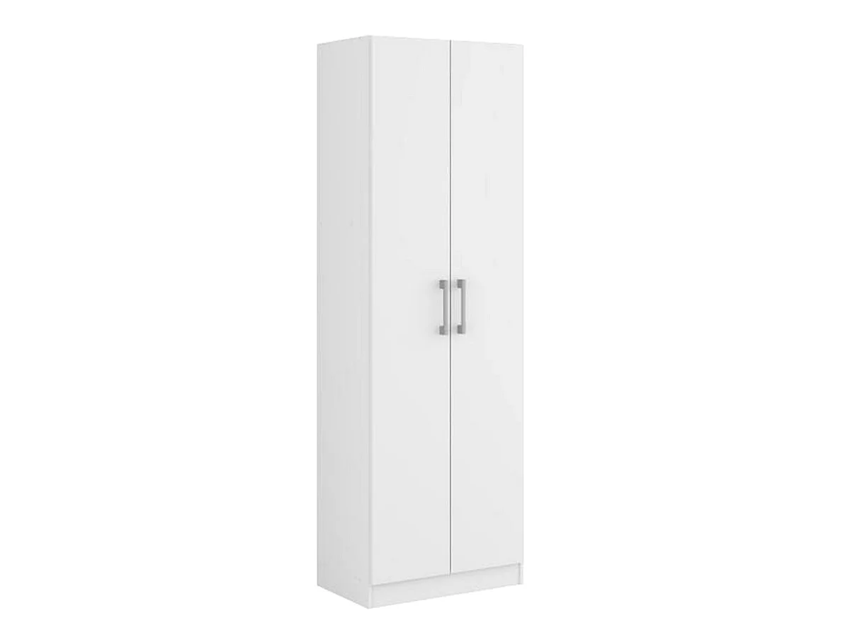 Armoire, placard de rangement avec 2 portes coloris blanc - L. 56 x P. 34 x H. 169 cm