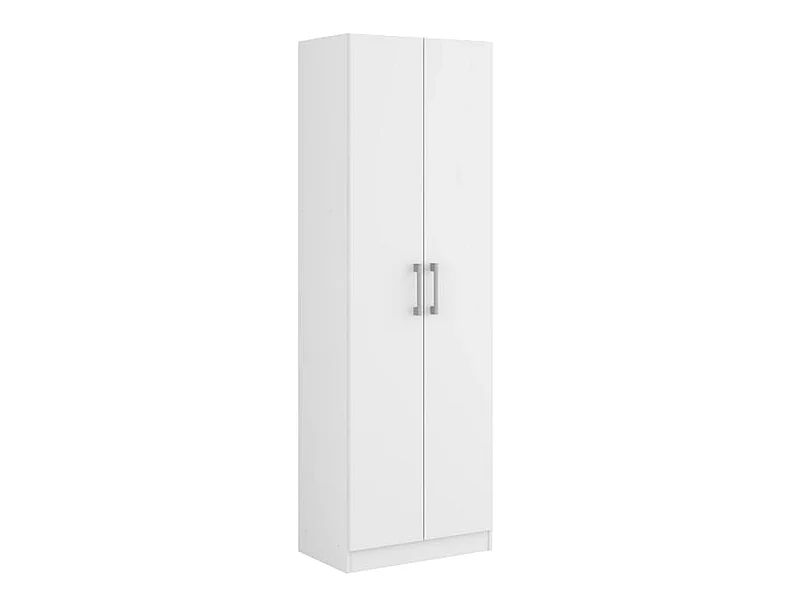 Armoire, placard de rangement avec 2 portes coloris blanc - L. 56 x P. 34 x H. 169 cm