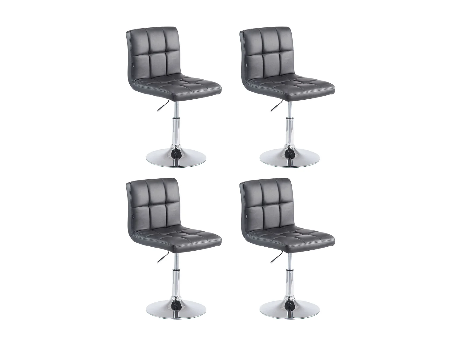 4er Set Lounger - Kunstleder - schwarz - Palma V2