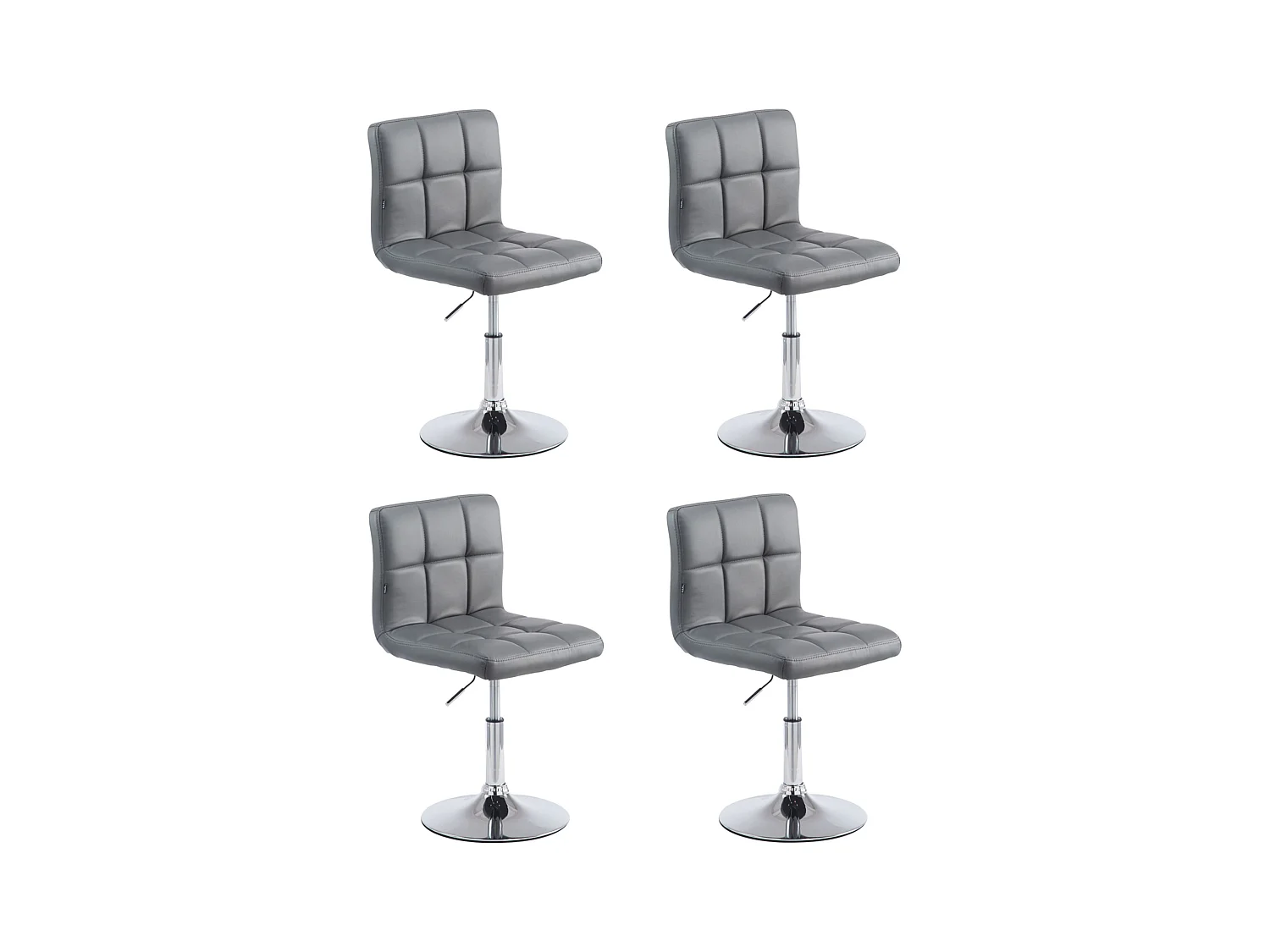 Set van 4  Ligstoel - Kunstleer - grijs - Palma V2