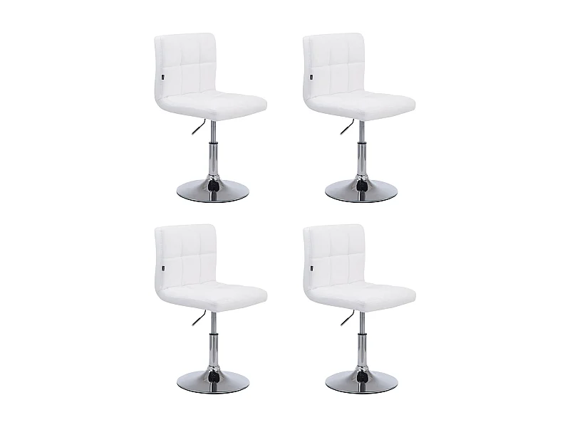 Lot de 4  Chaise longue - Similicuir - Blanc - Palma V2