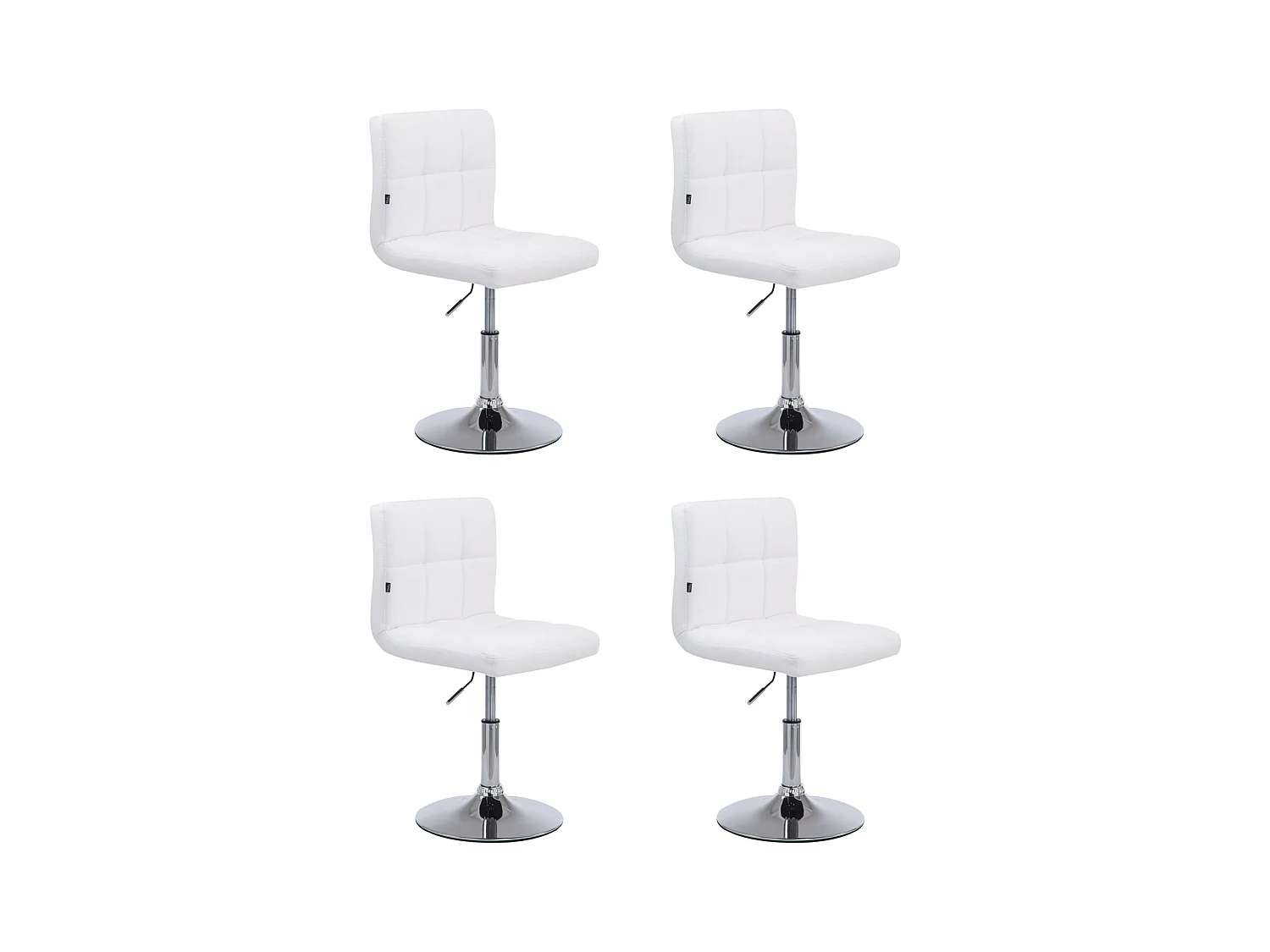 Lot de 4  Chaise longue - Similicuir - Blanc - Palma V2