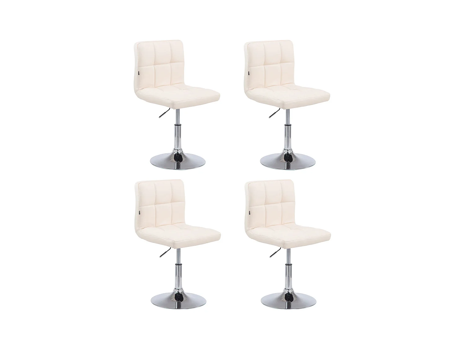 Lot de 4  Chaise longue - Similicuir - Crème - Palma V2