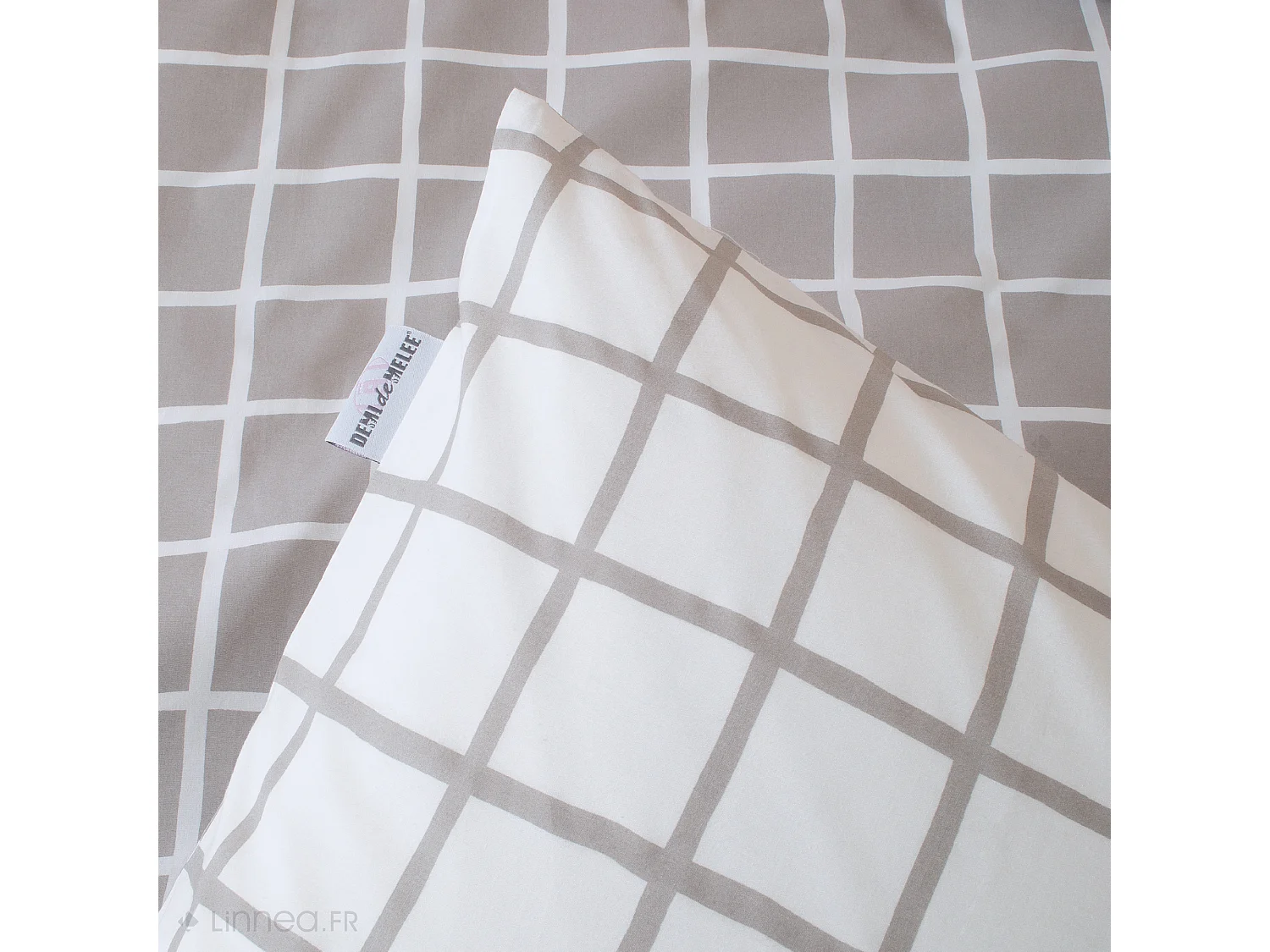Parure de lit 260x240 cm 50x70 cm percale DDM MAX Gris 3 pièces