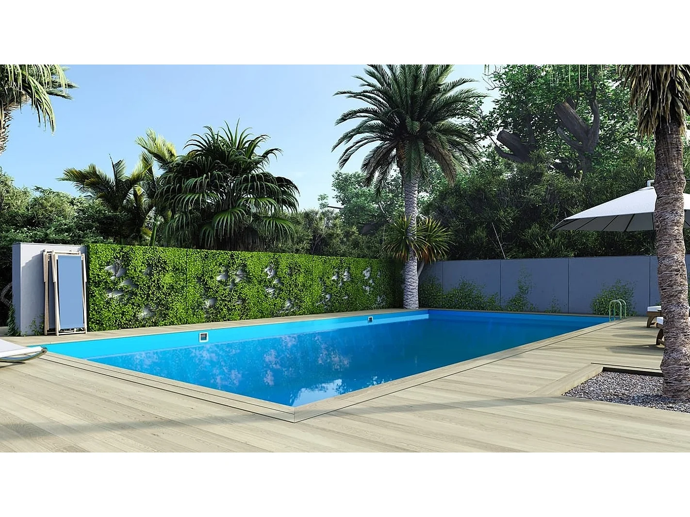 Piscine en bois 12,20x6,20 - H.1,44 m - avec filtration et coffre - BAS762OSPI+SZA - ALTANKA