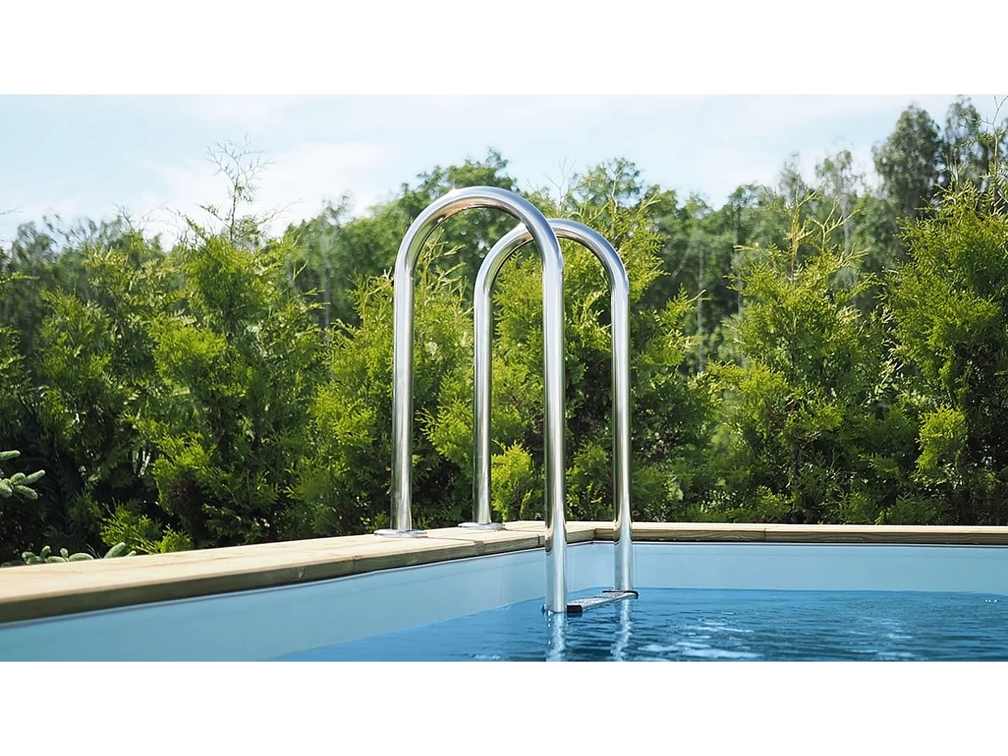 Piscine en bois 12,20x6,20 - H.1,44 m - avec filtration et coffre - BAS762OSPI+SZA - ALTANKA