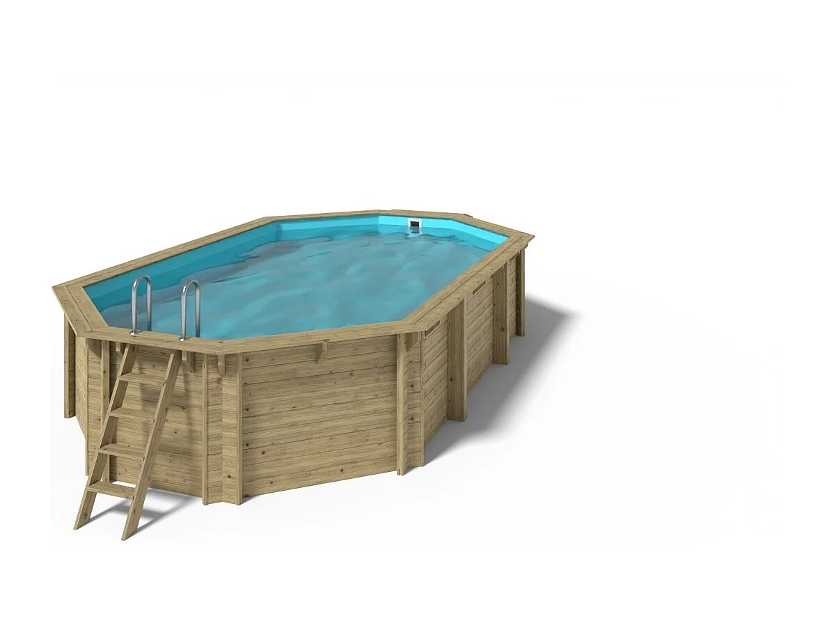 Piscine en bois 7,57x4,07 - H.1,31 m fixations à sceller - BAS745OSPI+SZA - ALTANKA