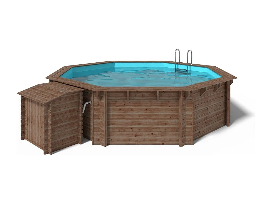 Piscine en bois 5.37x5.37 - H.1.31 m autoportante - BAS90OSP+SZA8 - ALTANKA