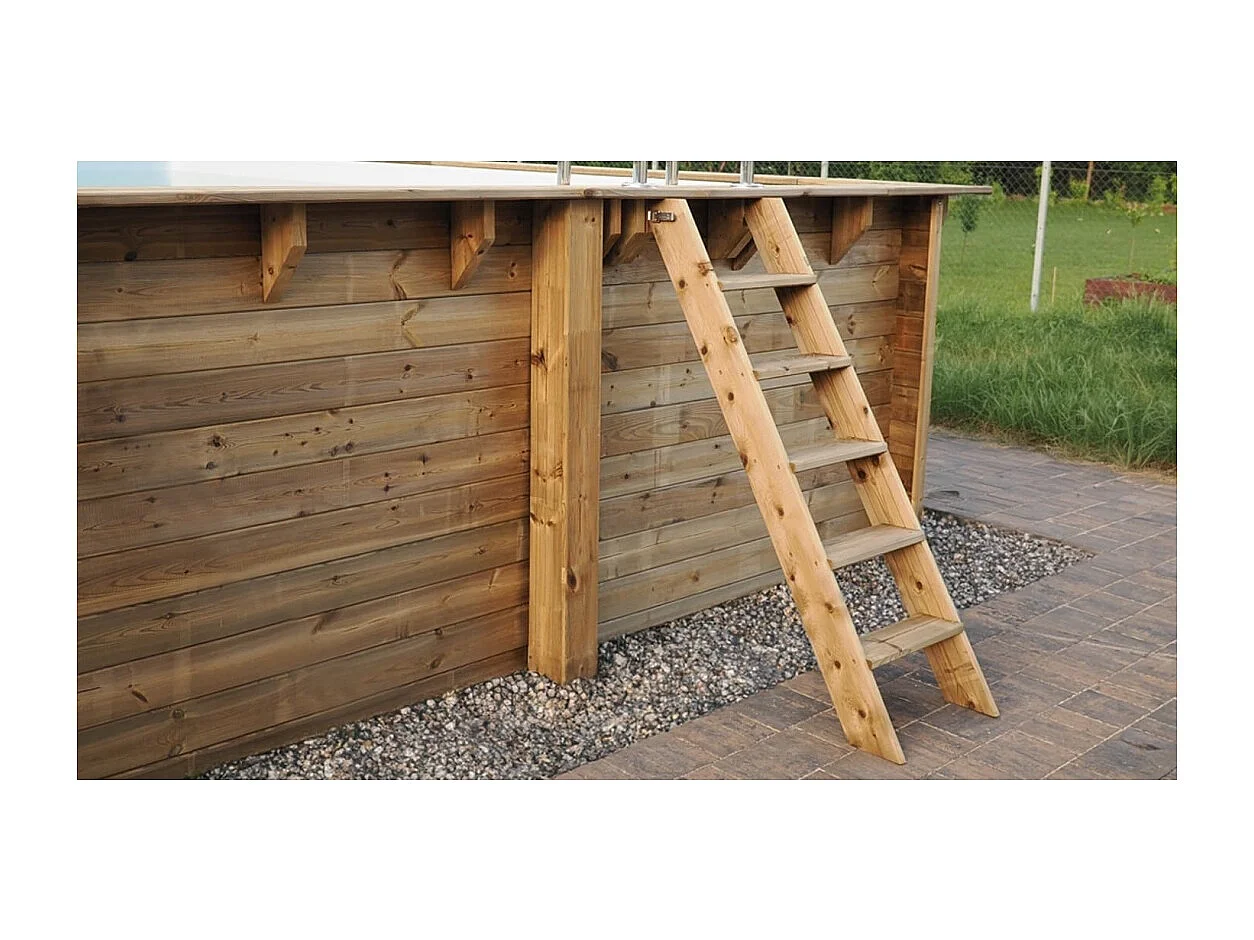 Piscine en bois 5.37x5.37 - H.1.31 m autoportante - BAS90OSP+SZA8 - ALTANKA