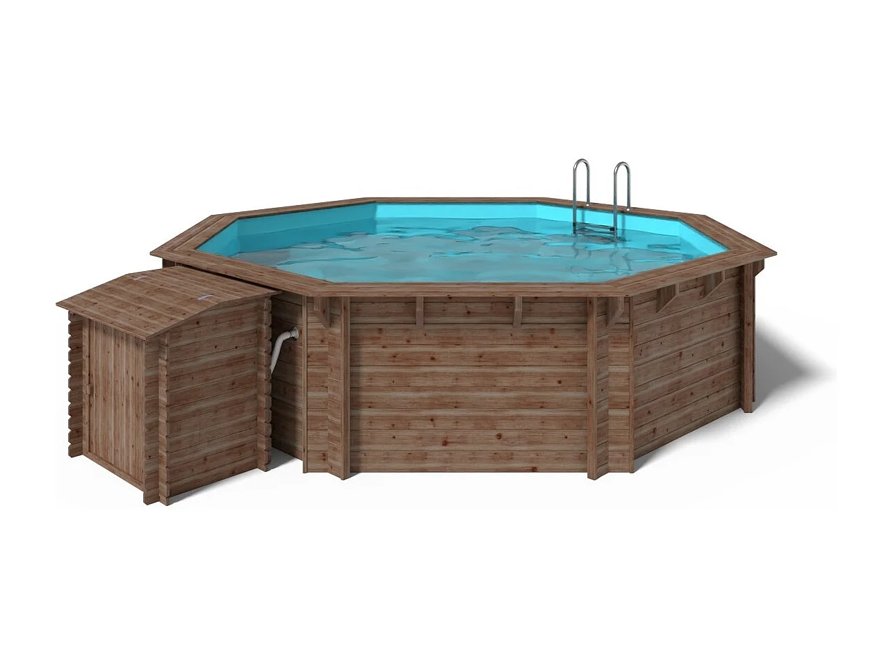 Piscine en bois 5.37x5.37 - H.1.31 m autoportante - BAS90OSP+SZA8 - ALTANKA