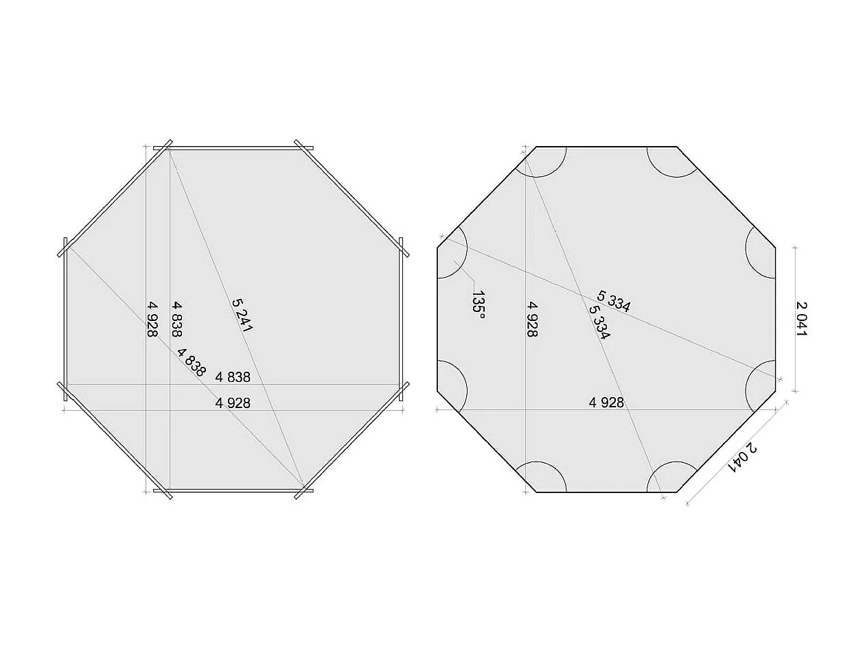 Piscine en bois 5.37x5.37 - H.1.31 m autoportante - BAS90OSP+SZA8 - ALTANKA