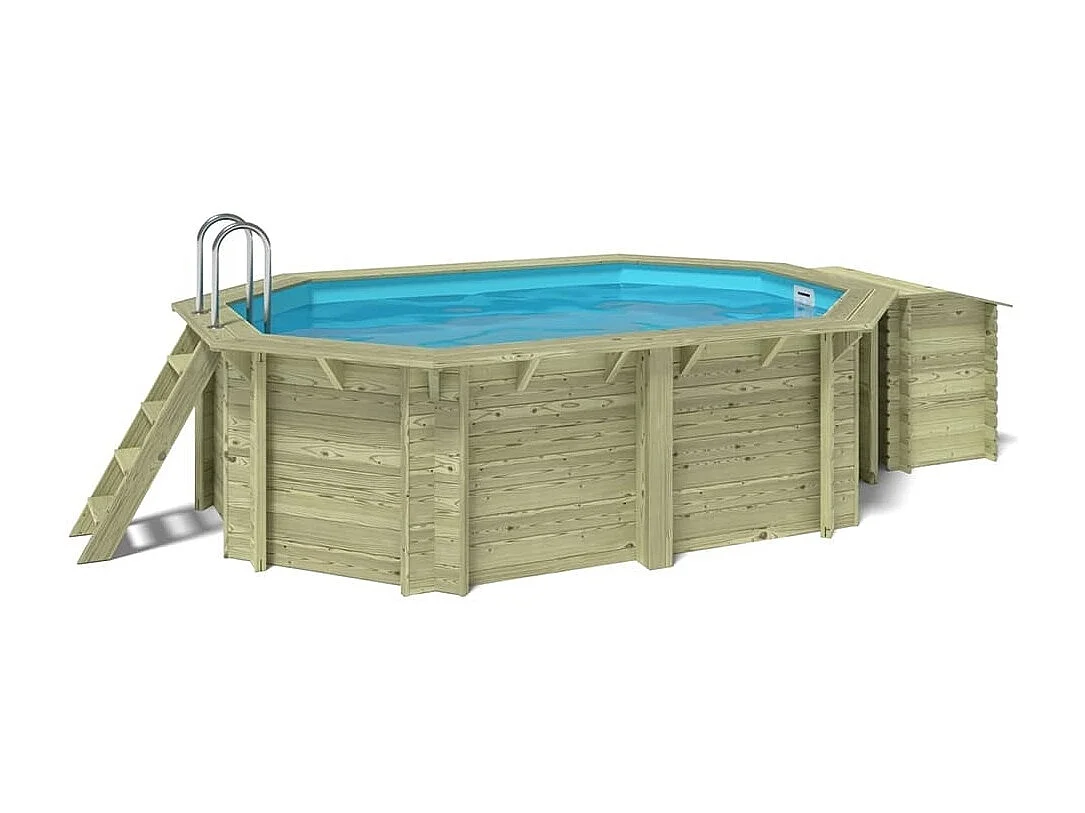 Piscine en bois Nemo 4.3x3 - H.1.31 m fixations à sceller - BAS7303OSPI+SZA - ALTANKA