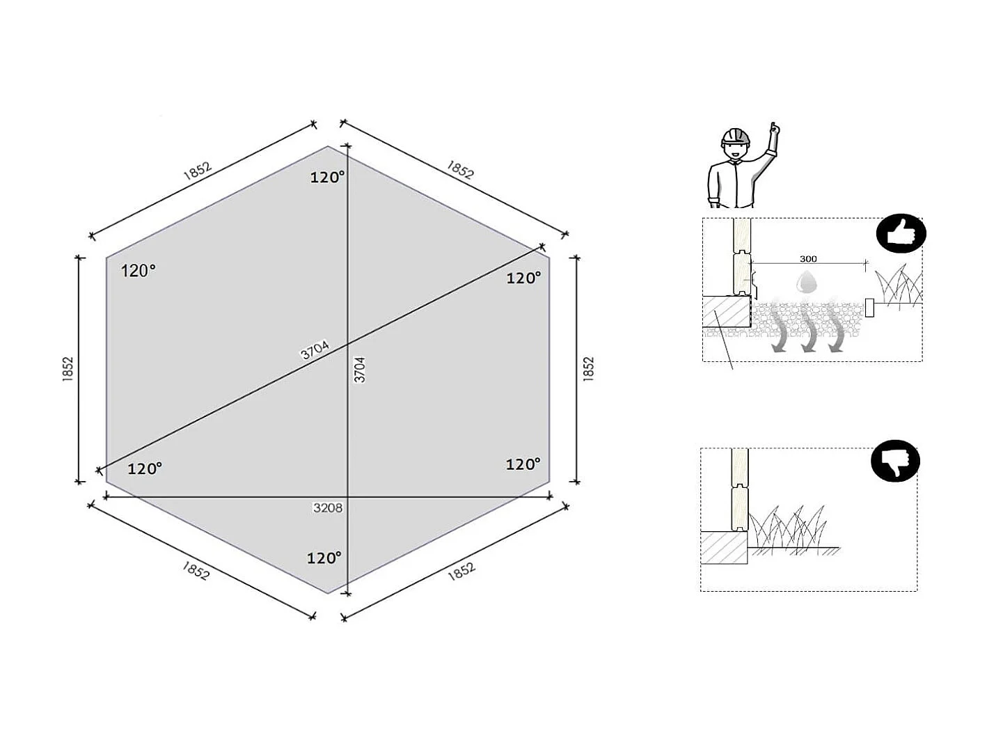 Piscina in legno 3,55x4,09 - H.1,17 m autoportante - BAS732OSP - ALTANKA