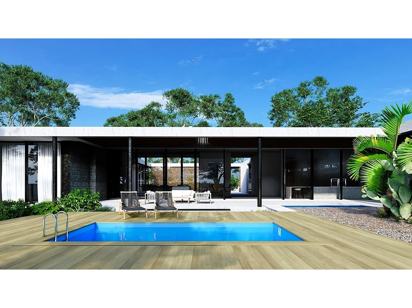 Piscine en bois 5x3 - H.1,25 m - avec filtration et coffre - BAS786OSPI+SZA - ALTANKA