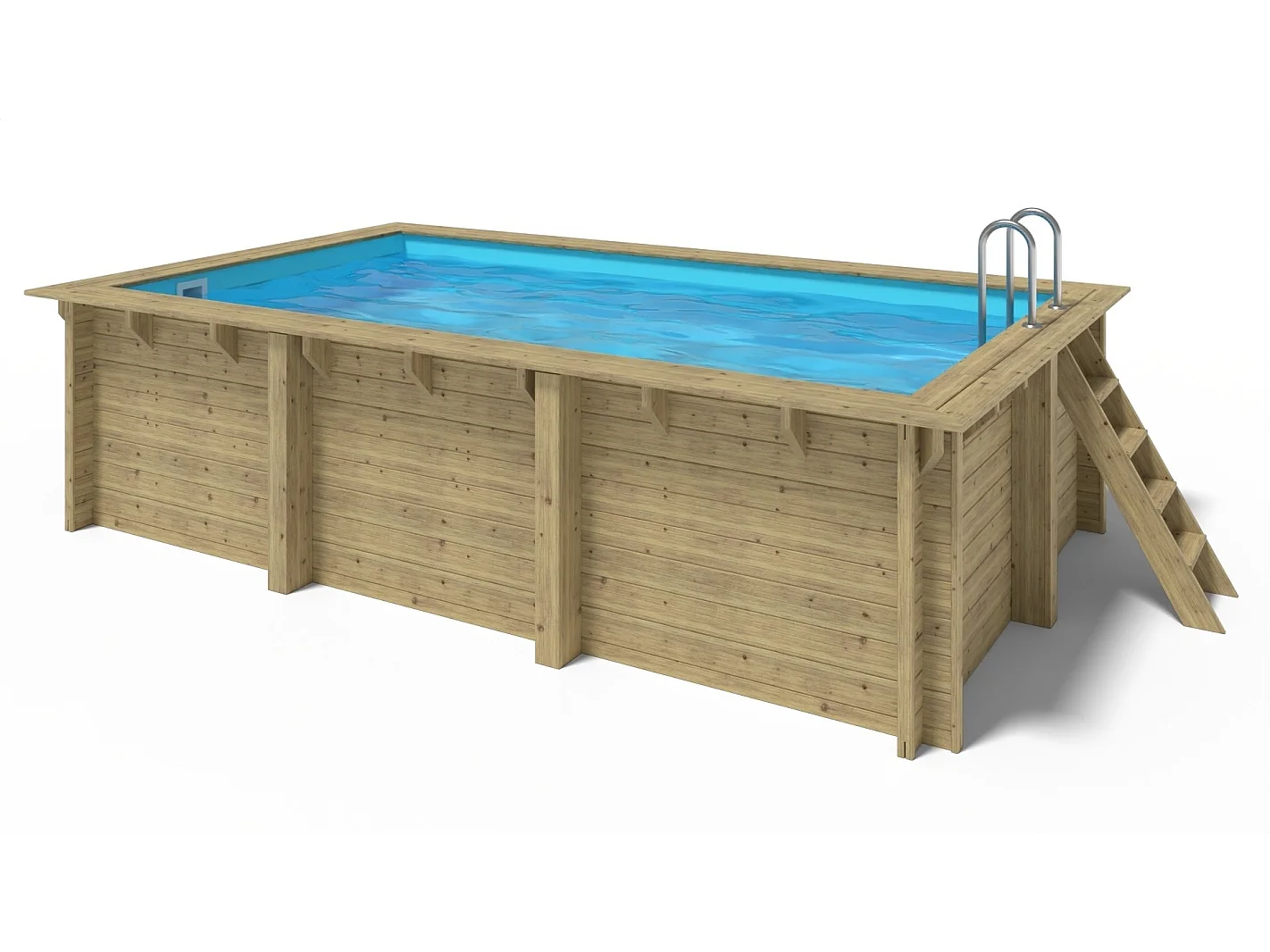 Piscine en bois 5x3 - H.1,25 m - avec filtration et coffre - BAS786OSPI+SZA - ALTANKA