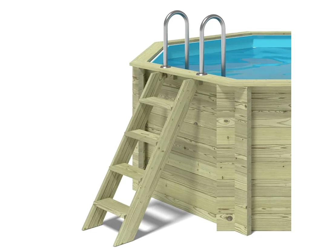 Piscine en bois CORAL 3.25 x 3.25 - H.1.18 m, bleu pâle, autoportante - sans dalle - BAS7301OSP - ALTANKA