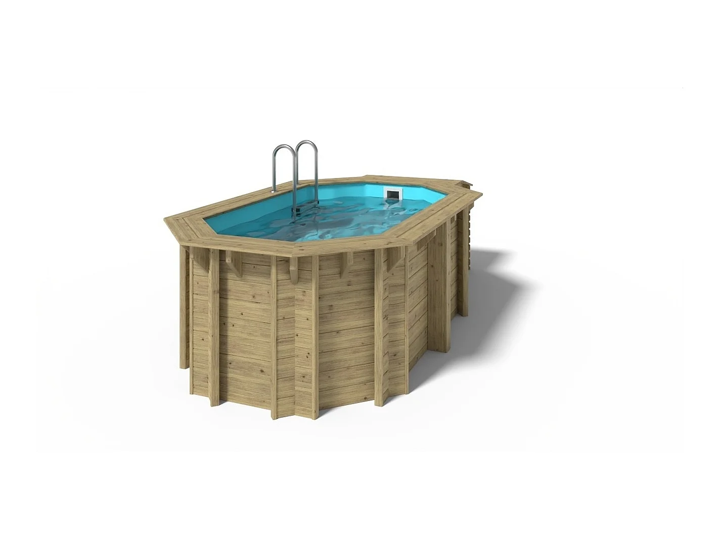 Piscine en bois CORAL 3.25 x 3.25 - H.1.18 m, bleu pâle, autoportante - sans dalle - BAS7301OSP - ALTANKA