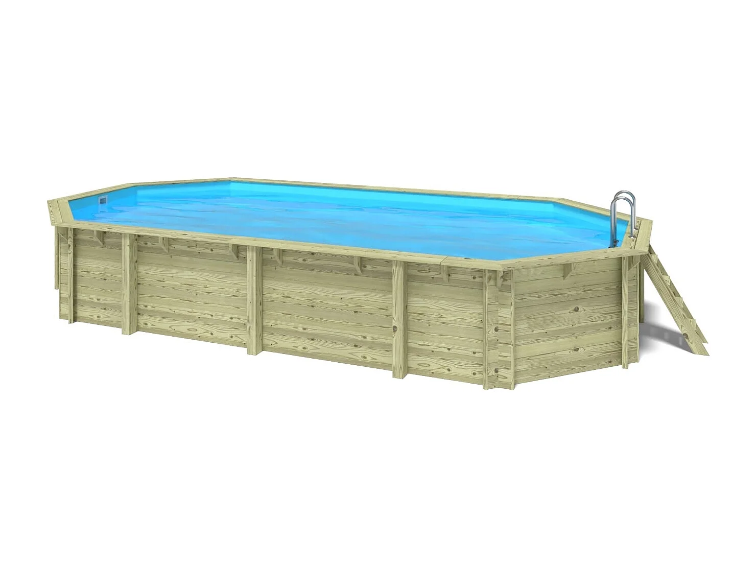 Piscine en bois 8.57x4.57 - H.1.31 m fixations à sceller - BAS746OSPI - ALTANKA