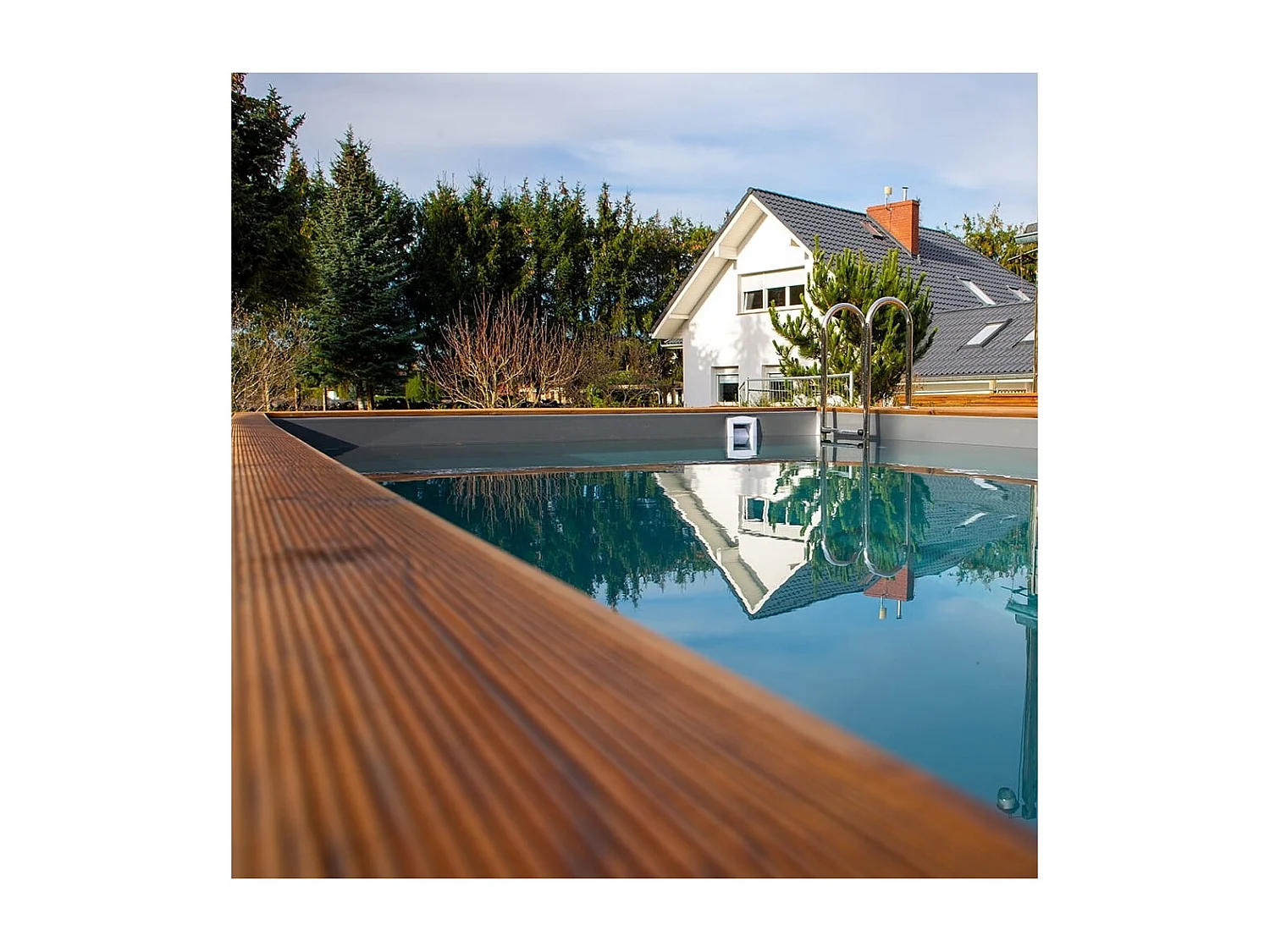 Piscine en bois Aqua 7x3.75 - H.1.45 m fixations à sceller - BAS7308OSPI+SZA - ALTANKA